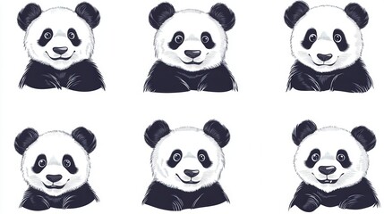Obraz premium Simplicity meets charm with this centered, left-aligned panda face illustration, crafted in elegant black and white tones. Its hand-drawn simplicity captures your heart