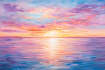 Fototapeta premium soft sunset reflections in pastel hues