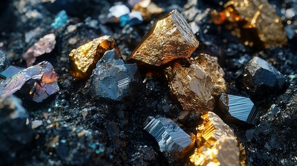 Shiny minerals symbolize rare earth elements deal, highlighting their economic and technological significance.