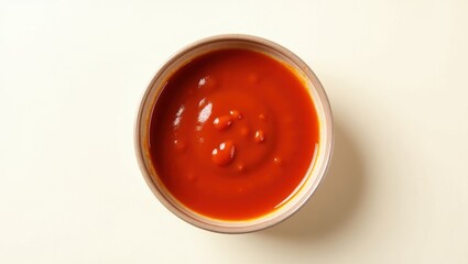 Gochujang Sauce. Red tomato ketchup sauce in white bowl close-up food