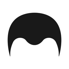 Smooth black hair silhouette, bald patch of head, receding hairline