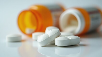 Muscle Relaxant. Pills are sitting on table next to bottle