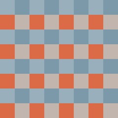 Retro colors checkered seamless pattern, mid century modern