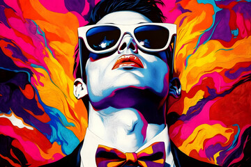 Vibrant Abstract Portrait Illustration