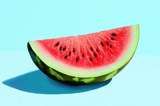 A colorful and refreshing slice of juicy watermelon on display