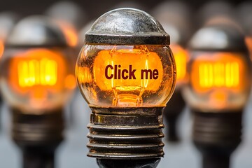 Glowing bulb click prompt in dim setting