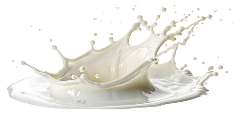 splash of milk cut out on a transparent background