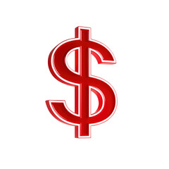 Obraz premium red dollar sign with transparent background PNG and JPEG image 