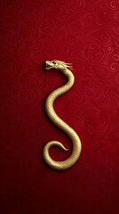 Obraz premium Golden Serpent 3D Illustration