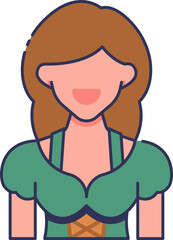 Irish Woman Icon Illustrations