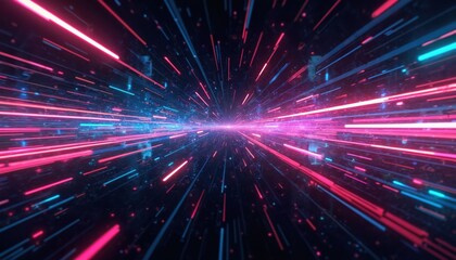 Futuristic glitch art with neon colors. Abstract digital distortion effect for tech concepts, web design. Perfect for rave parties, 80s and 90s aesthetic, gaming and computer themes.