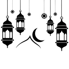 Beautiful Eid & Ramadan Silhouette Art.