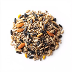 Mixing seeds for birds home garden food photography bright background close-up nature's bounty