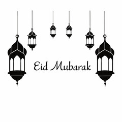 Chic & Modern Eid Ramadan Design Arabic-Inspired Silhouette Art.