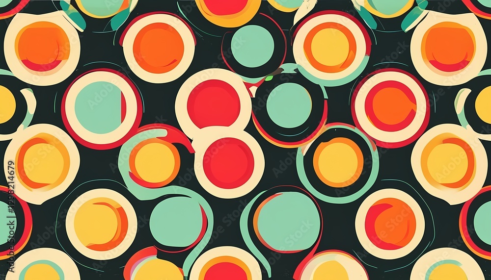 Poster colorful circular patterns modern design studio digital art creative environment abstract viewpoint 
