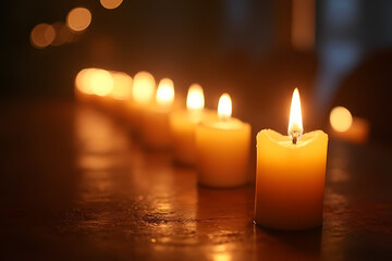 Candle lighting festival celebration cozy home setting warm ambiance intimate gathering serenity and reflection