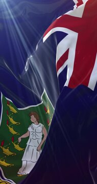Flag of the British Virgin Islands. 4K Vertical. Loop