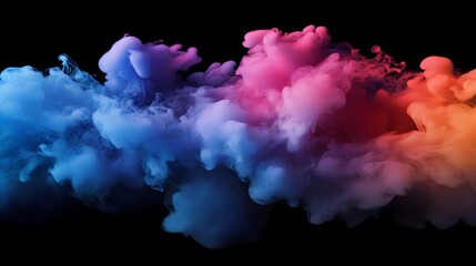 Naklejka premium Vibrant Colorful Smoke on Black Background