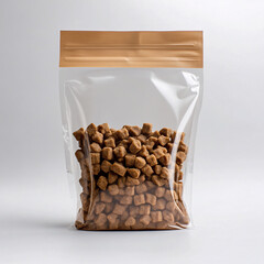Packaging crunchy dog treats pet store product photography indoor close-up animal nutrition
