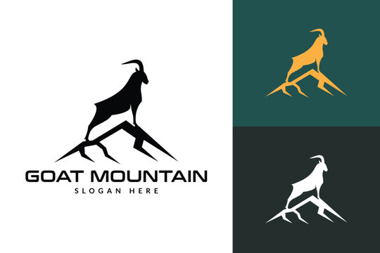 goat mountain logo icon vector illustration