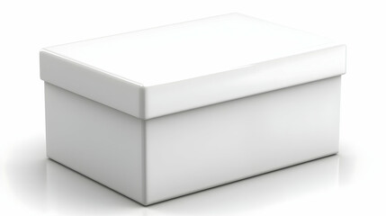 White cardboard box, studio shot, blank surface, packaging mockup