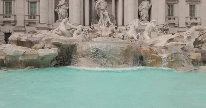 Fountain di Trevi editorial video. Rome turist destination. Italia architecture video clip.