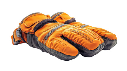 Warm orange gloves designed for winter activities and outdoor sports ideal for cold weather protection