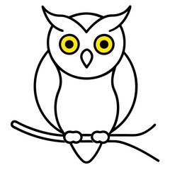 owl on white background