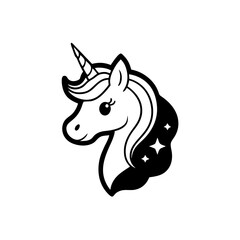 Unicorn head silhouette