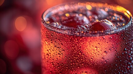 Cherry Detox Drink Bubbles Closeup