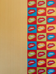 Pop Art Colorful Lips Pattern on Wall