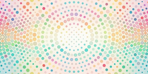 Obraz premium Abstract Pastel Circle Radiating Design, Featuring a Symmetrical Array of Softly Colored Dots
