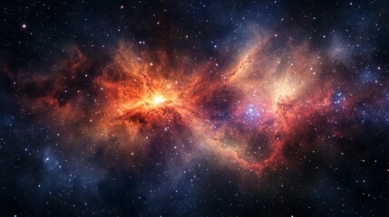 Fototapeta premium Stunning nebula in deep space with vibrant colors and stars
