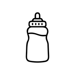 Baby Bottle Line Icon Vector. Infant Feeding Symbol