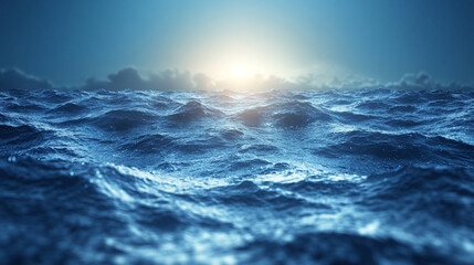 Fototapeta premium Blue and white ocean wave texture in daylight, abstract aqua and teal water surface with flowing motion, modern background for nature, tranquility, and fluidity themes.