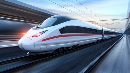 Fototapeta premium The evolution and impact of high speed trains on modern transportation systems worldwide