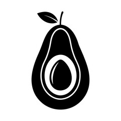 Avocado Fruit Solid Icon Vector