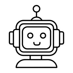 Naklejka premium Robot Head Vector Icon 
