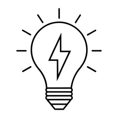 Fototapeta premium Light Bulb Line Vector Icon