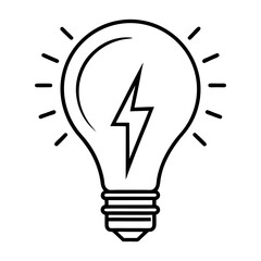 Fototapeta premium Light Bulb Line Vector Icon