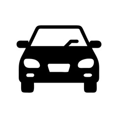 Obraz premium Car Icon Vector. Front View Vehicle Silhouette Symbol