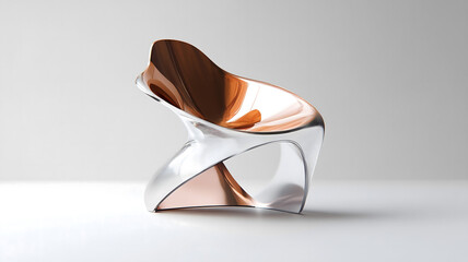 Minimalist titanium chair with modern touch and copper shade, exudes elegance and sophistication, design that promises luxurious comfort