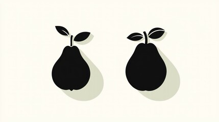 Fototapeta premium Two pears illustration on white background. Useful for menu, logo, or diet article