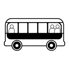 Passenger Bus  Silhouette Icon Vector Illustration