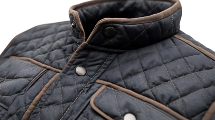 Quilted jacket showcasing detailed stitching and button features, perfect for cool weather wear and outdoor activities