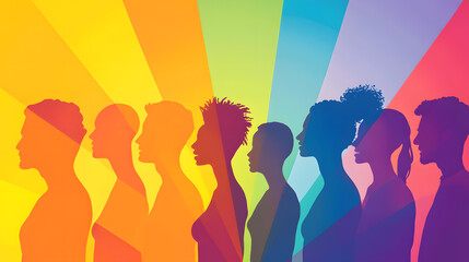 Virtual workspace showcases diversity, equity, and inclusion with vibrant silhouettes, promoting sense of belonging and respect within collaborative setting