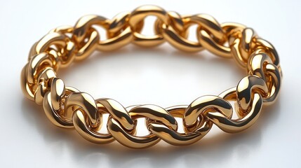 Obraz premium A classic gold bracelet on a white background