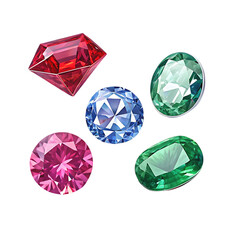 Fototapeta premium Vibrant Gemstones: Ruby, Sapphire, Emerald