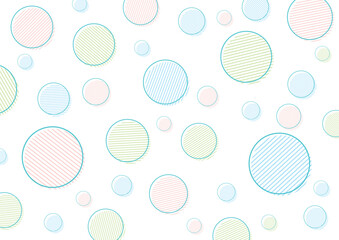 カラフルでシンプルな図形とストライプの背景イラスト