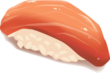 Sushi salmon realistic on white background for decoration